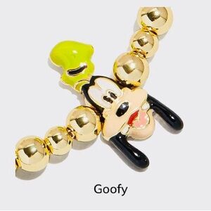 Disney BaubleBar Goofy Charm golden Pisa Beaded bracelet